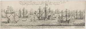 El duque de York saluda a la Marina Real en el Canal La reunión del duque de York con la Royall Navy después de entrar en el Channell / O cheqado duque de Jorck no Cannal entre o Frota d