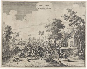 Españoles bajo Don Cantelmo derrotados en Borgerhout, 1643 Don Cantelmo tot Burgerhout By Antwerp Struck Anno 1643 (título sobre el objeto) de Dirk Stoop