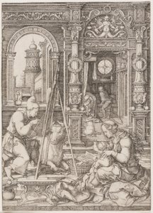 San Lucas pintando a la Virgen y el Niño de Dirk Vellert