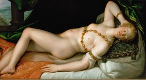 Venus dormida (pintura sobre madera de roble) de Dirk de Quade van Ravesteyn