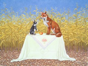 La mesa de manzanas de Ditz Ditz