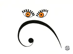 Cara de clave de fa - una cara dibujada utilizando la clave y otras notaciones musicales.