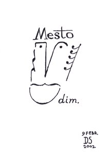 Mesto - caricatura de una cara dibujada con notación musical