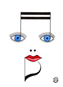 Rostro musical: rostro femenino dibujado con notación musical