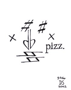 Cara pizzicato: cara dibujada mediante notación musical