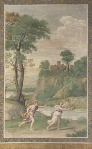 Apolo persiguiendo a Dafne Fresco de la Villa Aldobrandini, 1617-1618 de Domenichino