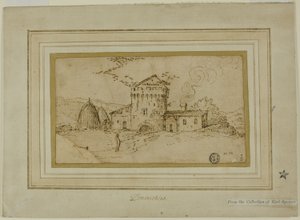 Granja con torre y pajares