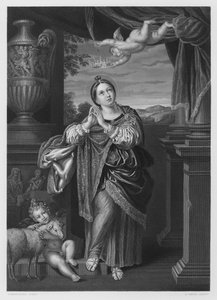 Santa Inés, del cuadro en la Colección Real de Domenichino