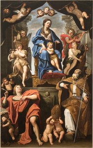 Virgen y Niño con los santos Petronio y Juan el Evangelista de Domenichino