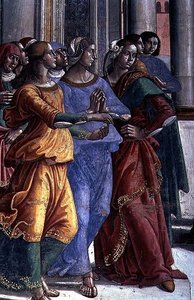 Espectadores, de la Virgen María en el Templo (detalle) de Domenico Ghirlandaio