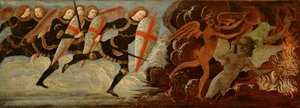 San Miguel y los ángeles en guerra con el diablo de Domenico Ghirlandaio