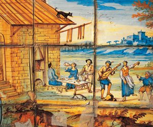 (detalle) decoración de mayólica del Claustro de las Clarisas Pobres de Domenico Antonio Vaccaro