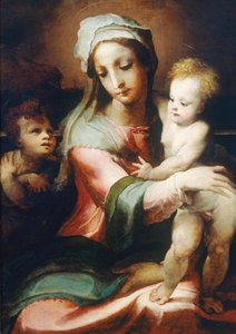 Madonna y niño con el infante Juan el Bautista, 1542 de Domenico di Pace Beccafumi  