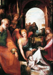 La natividad (detalle) de Domenico Beccafumi