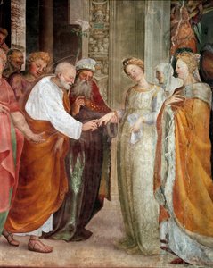 El matrimonio de la Virgen (detalle) de Domenico Beccafumi