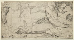Tres Desnudos Masculinos de Domenico Beccafumi