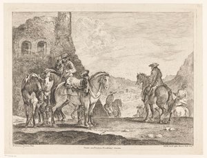 Jinetes en una ruina de Domenico Bernardo Zilotti