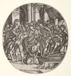 Decapitación de Santa Catalina de Domenico Campagnola