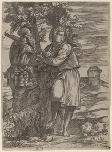 El pastor y el viejo guerrero de Domenico Campagnola