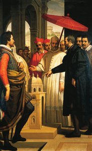Miguel Ángel presentando el modelo para la finalización de San Pedro al Papa Pío IV