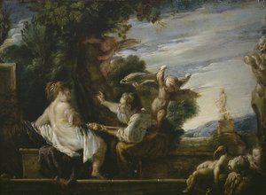 Vertumno y Pomona, c.1621-23 de Domenico Fetti or Feti