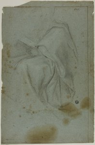 Figura masculina sentada con libro (recto); Dos mujeres sentadas con boceto de mano izquierda (verso)