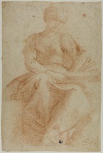 Mujer sentada con libro de Domenico Fiasella