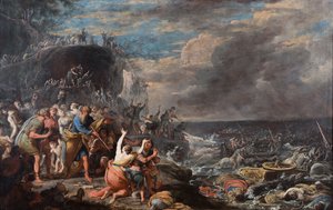 El cruce del Mar Rojo por los israelitas, mediados del siglo XVII de Domenico Gargiulo