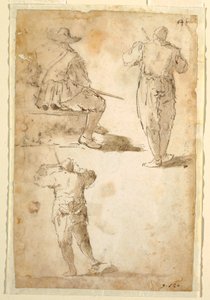 Tres hombres de Domenico Gargiulo, called Micco Spadaro