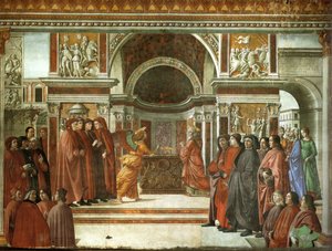 Aparición del ángel a Zacarías de Domenico Ghirlandaio