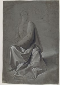 Estudio de drapeado (posiblemente estudio de la túnica de Mateo Evangelista) de Domenico Ghirlandaio