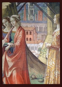 La Visitación (detalle de la ciudad y mujeres, de la Vida de San Juan Bautista)