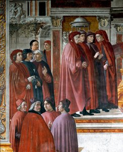 El anuncio hecho en Zacarías (detalle) de Domenico Ghirlandaio