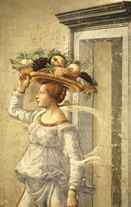 Mujer llevando fruta, del nacimiento de San Juan Bautista