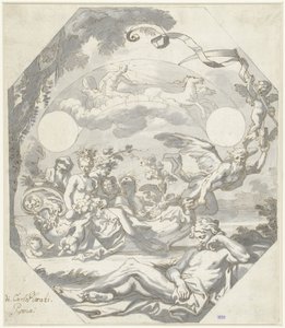 Diseño para una esfera con una alegoría mitológica de Domenico I Piola (attributed to)