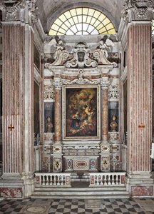 Anunciación, altar, sexta capilla, c.1679 de Domenico I Piola
