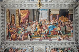 El banquete de Asuero, después de 1621 (fresco) de Domenico Il Sarzana Fiasella