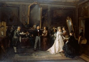 El matrimonio se fue en humo de Domenico Induno