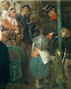 Noticias de la Paz de Villafranca (detalle) de Domenico Induno