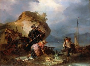 Contrabandistas en el Lago de Como de Domenico Induno