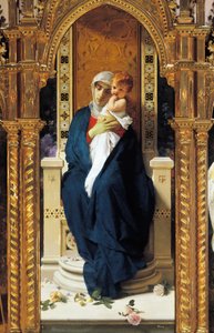 Tríptico de la Madonna de las Rosas, por Domenico Morelli (1823-1901) (detalle) de Domenico Morelli