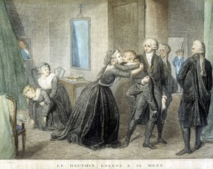 El delfín Luis secuestrado de su madre María Antonieta (en su prisión del Templo), 1 de julio de Domenico Pellegrini