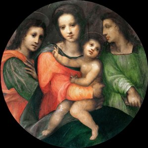 Madonna y el Niño con dos ángeles de Domenico Puligo