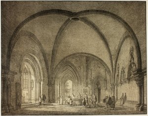 Sala bautismal y claustros en la catedral de Mainz, de la Colección de edificios medievales memorables en Alemania