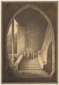 Escalera exterior de una ruina gótica, 1830