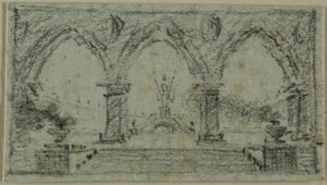 Porche con arcos góticos de Domenico Quaglio
