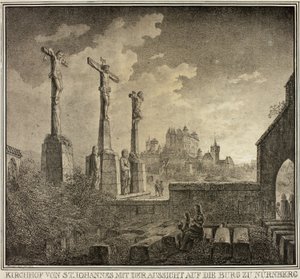 Cementerio de San Juan con vistas a la ciudad de Núremberg, de la Colección de edificios medievales memorables de Alemania