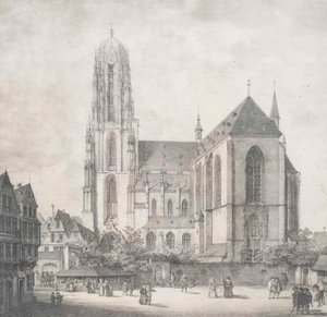 Litho - Frankfurt - Catedral Imperial - Quaglio - 1819 de Domenico Quaglio the Younger