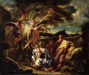 El descanso en la huida a Egipto, c.1700 de Domenico the Elder Piola