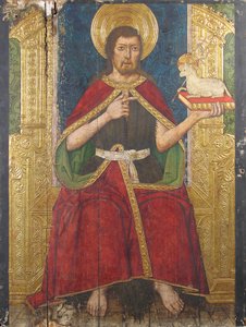 Panel con San Juan Bautista entronizado del retablo de Domingo Ram